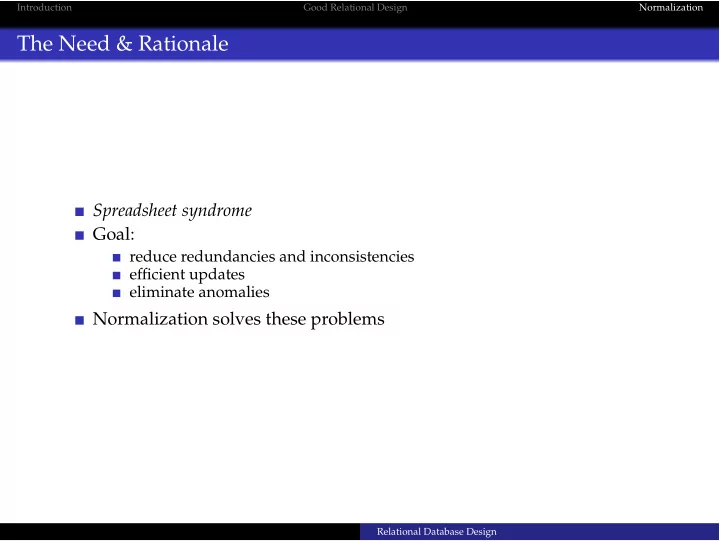 the need rationale