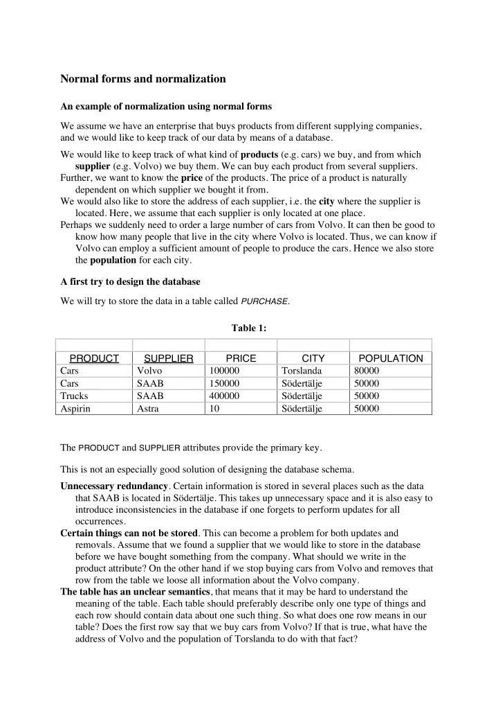 normal forms and normalization