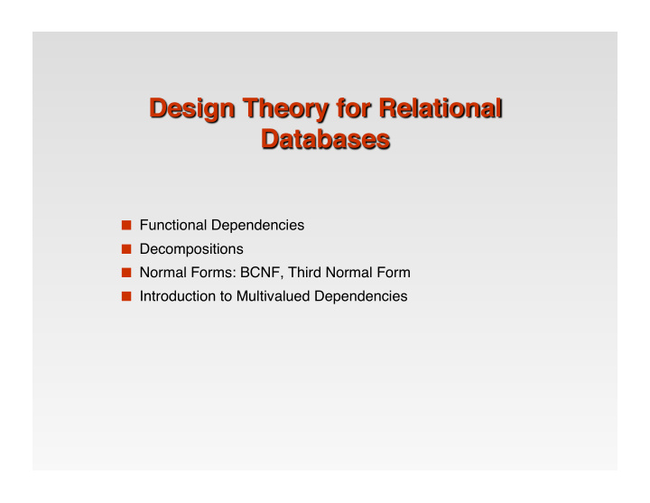 functional dependencies decompositions normal forms bcnf