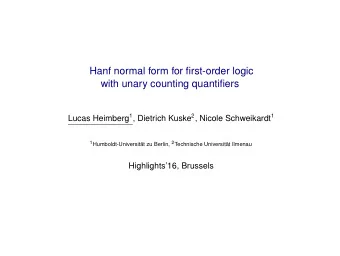 Hanf normal form for first-order logic  with unary counting quantifiers Lucas Heimberg 1 , Dietrich