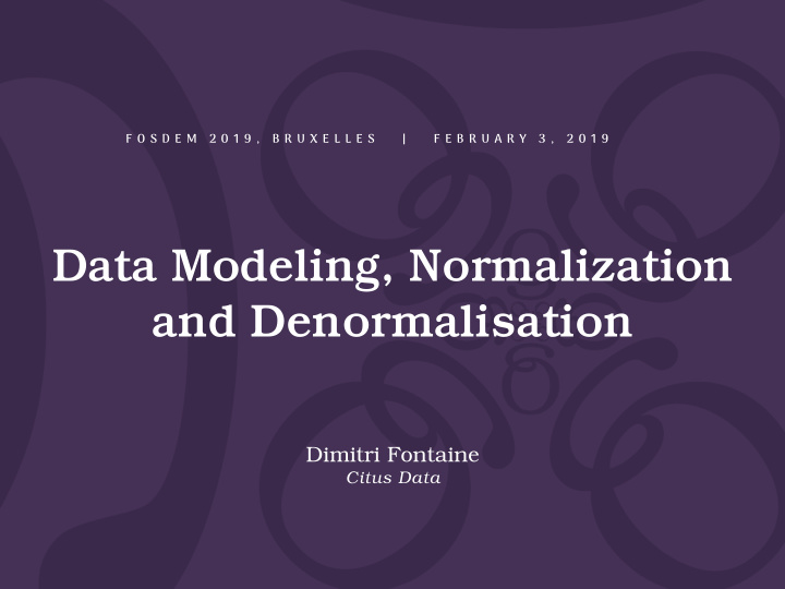 data modeling normalization and denormalisation