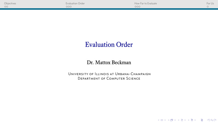 evaluation order