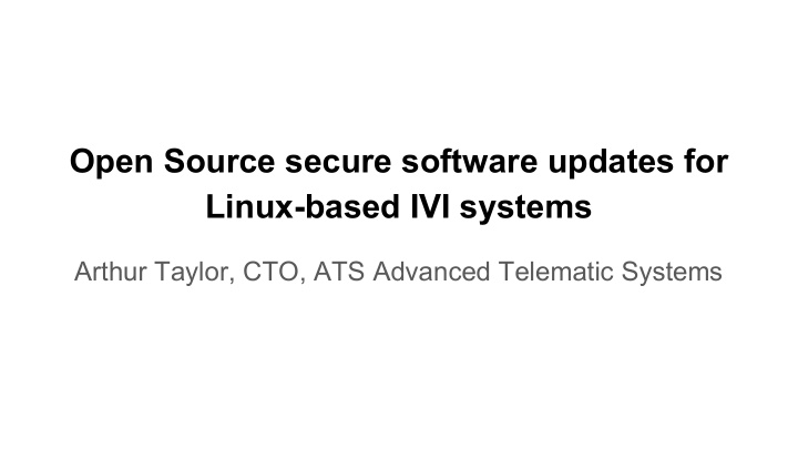 open source secure software updates for linux based ivi