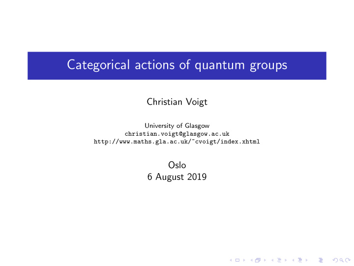 categorical actions of quantum groups