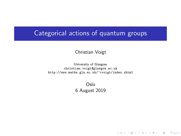 categorical actions of quantum groups