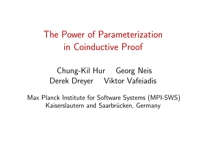 the power of parameterization in coinductive proof