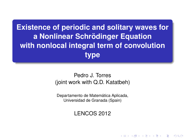 existence of periodic and solitary waves for a nonlinear