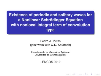 Existence of periodic and solitary waves for  a Nonlinear Schr  odinger Equation  with nonlocal