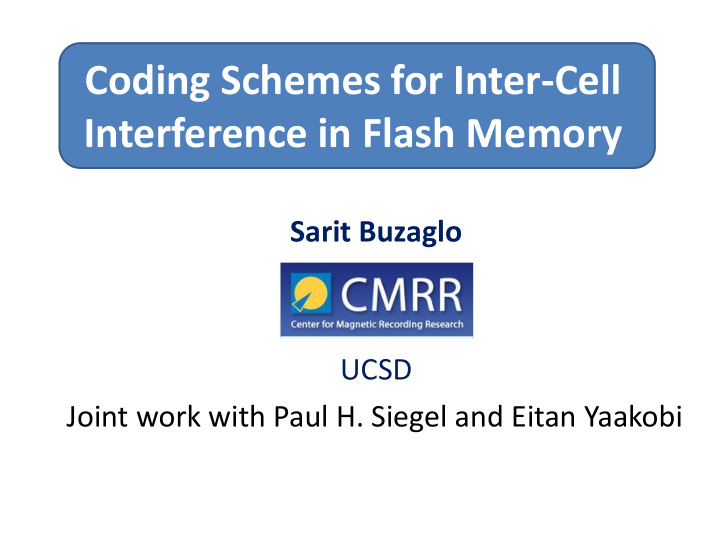 coding schemes for inter cell