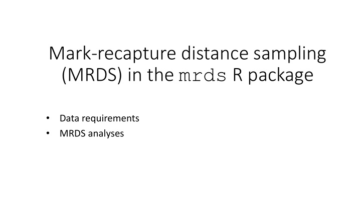 mark recapture distance sampling
