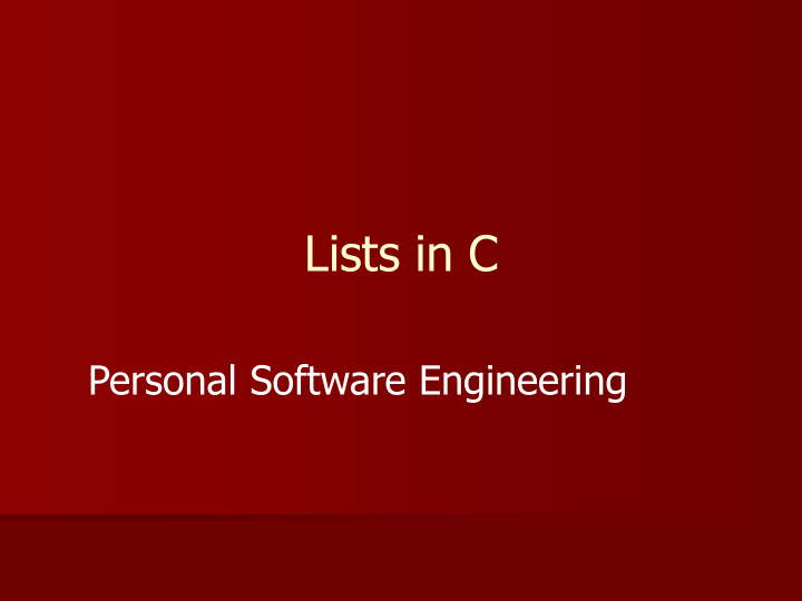 lists in c