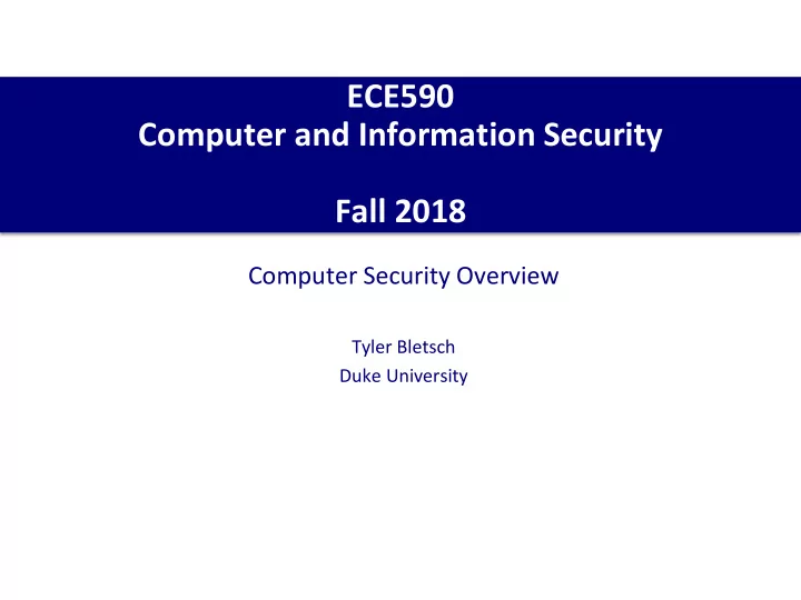 ece590 computer and information security fall 2018
