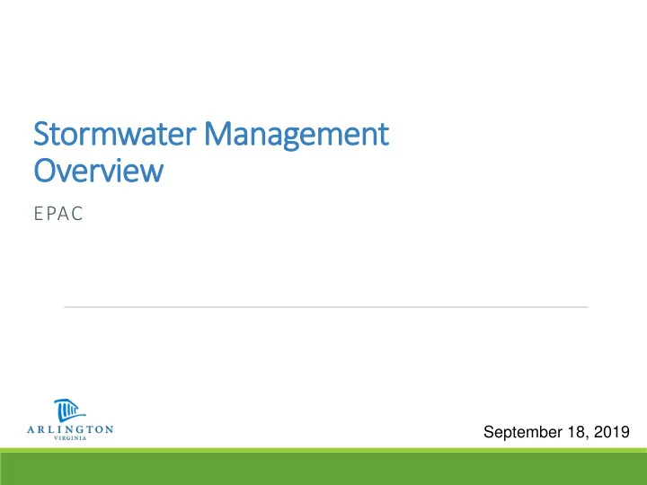 stormwater management