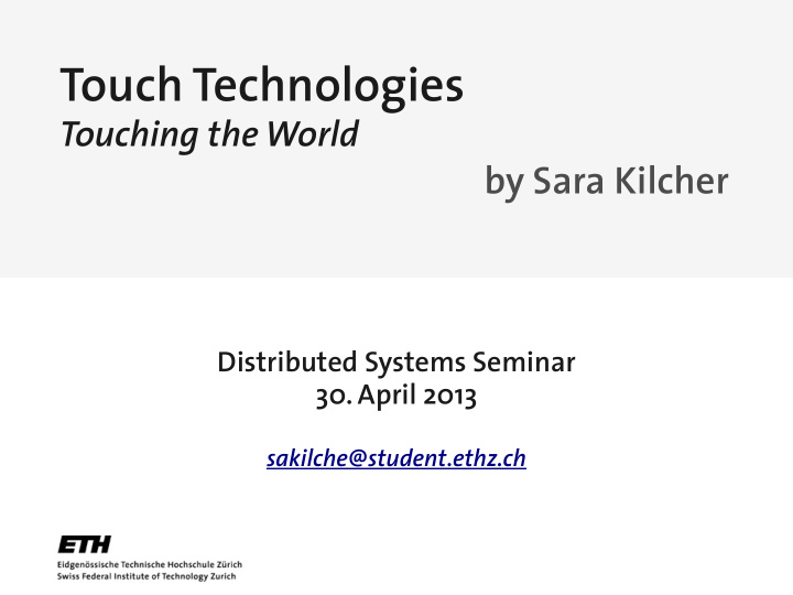 touch technologies