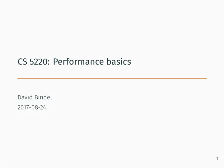 cs 5220 performance basics