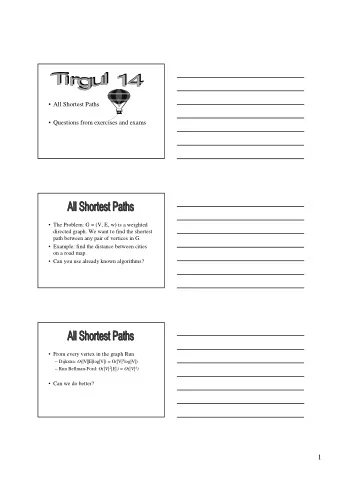 1  Dynamic Programming   Dynamic Programming is a technique for  solving problems