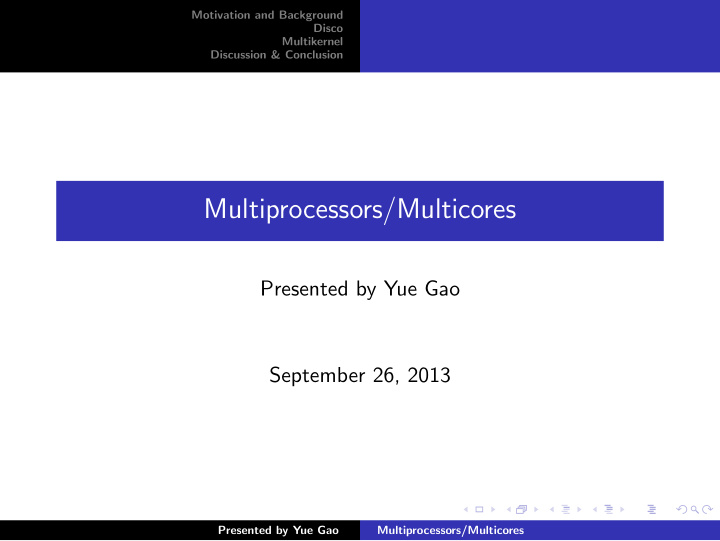 multiprocessors multicores