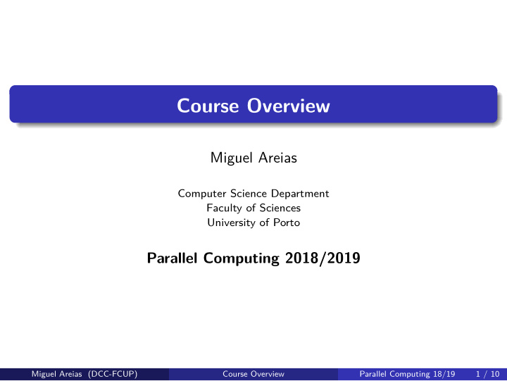 course overview