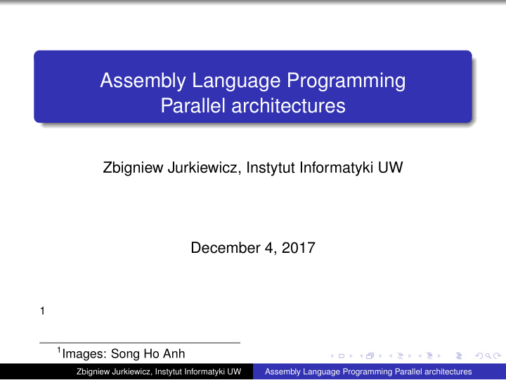 assembly language programming parallel architectures