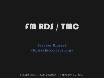 FM RDS / TMC  Bastian'Bloessl'  &lt;bloessl@ccs/labs.org&gt;'  '