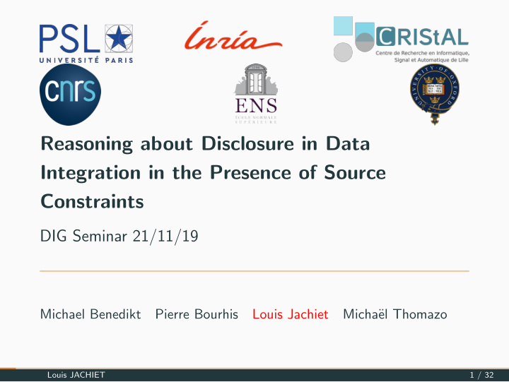 reasoning about disclosure in data integration in the