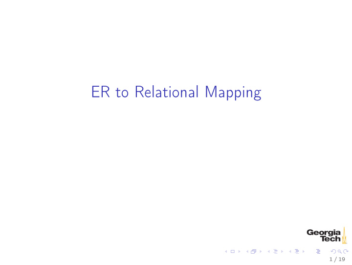 er to relational mapping