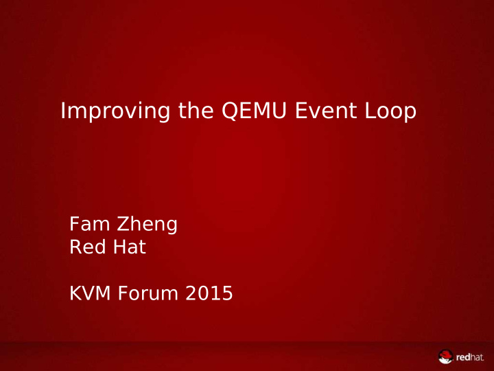 improving the qemu event loop