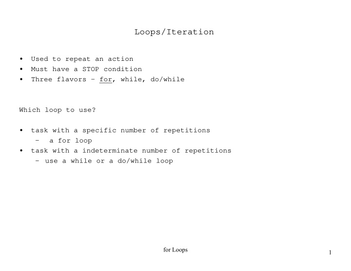 loops iteration