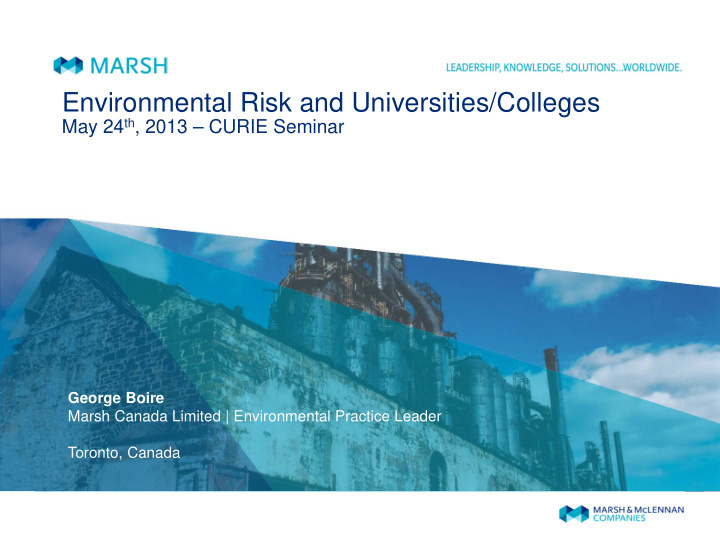 environmental risk and universities colleges