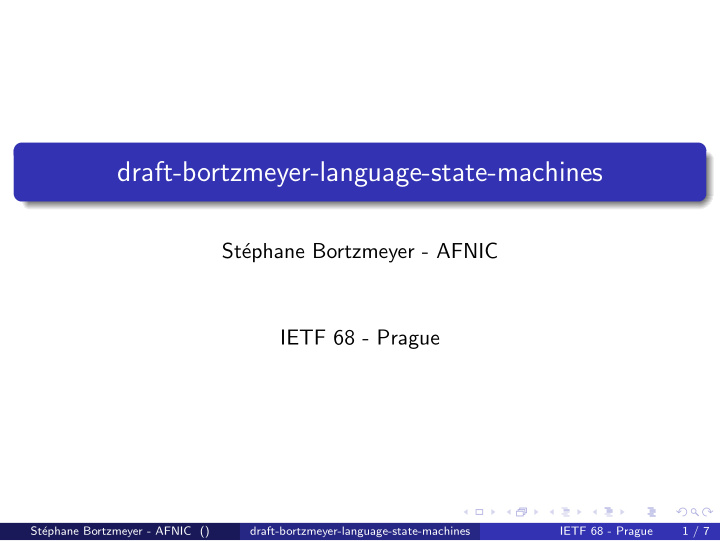 draft bortzmeyer language state machines