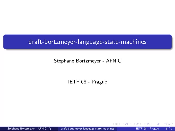 draft bortzmeyer language state machines