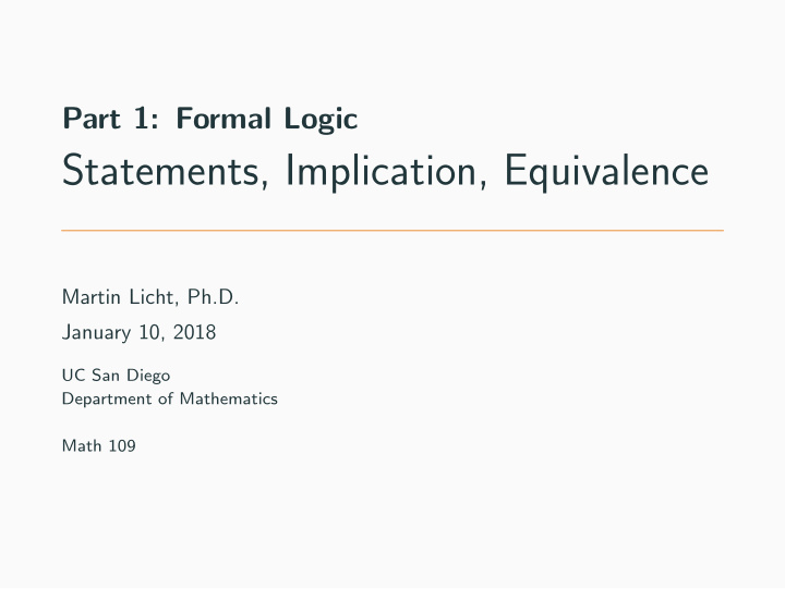 statements implication equivalence