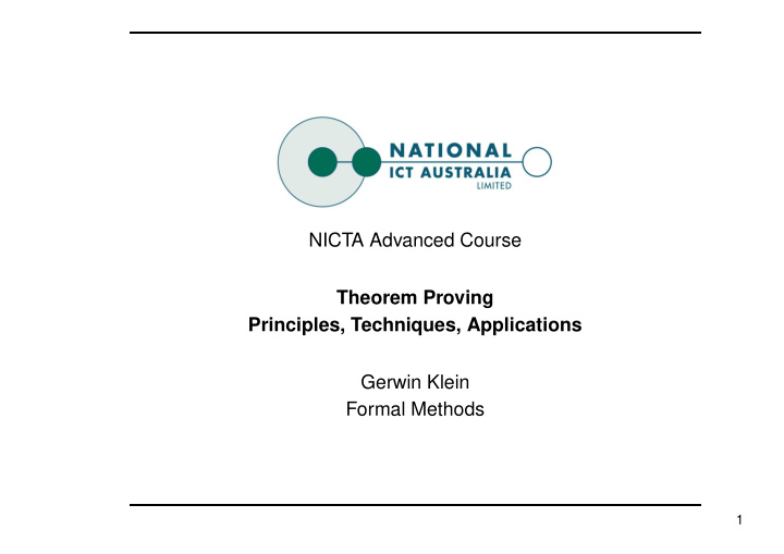 nicta advanced course theorem proving principles