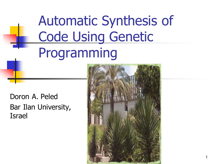 automatic synthesis of code using genetic programming