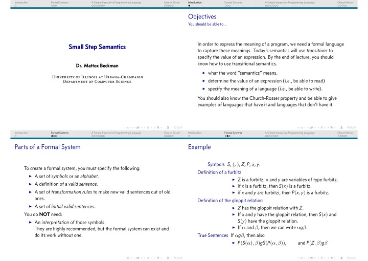 objectives