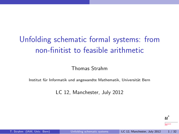 unfolding schematic formal systems from non finitist to