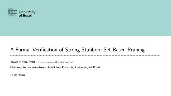a formal verification of strong stubborn set based pruning