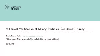 A Formal Verification of Strong Stubborn Set Based Pruning  Travis Rivera Petit &lt;
