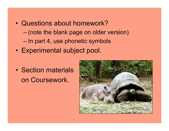 questions about homework