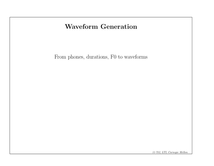 waveform generation