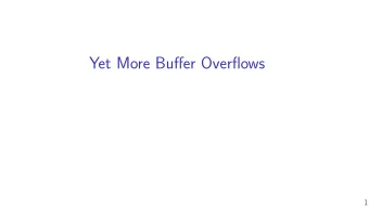 Yet More Bufger Overfmows  1  Changelog  Corrections made in this version not in fjrst posting:  1