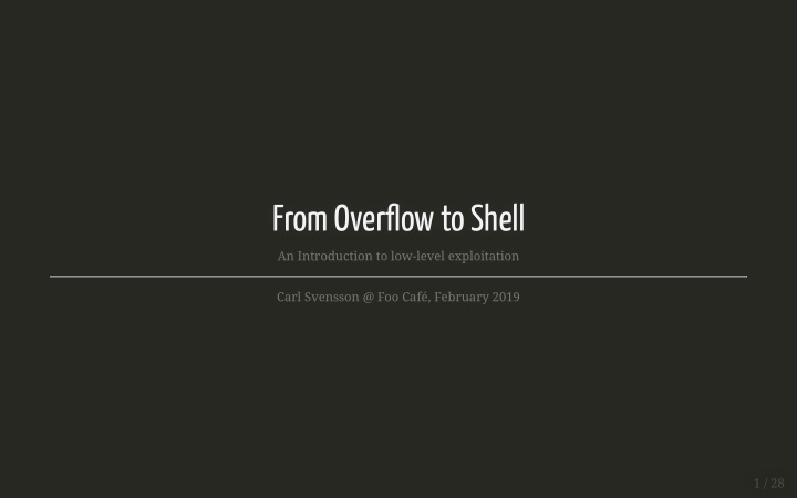 from over ow to shell from over ow to shell