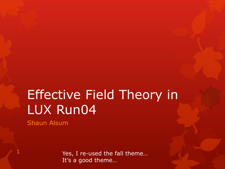 effective field theory in