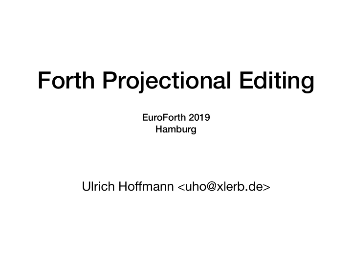 forth projectional editing