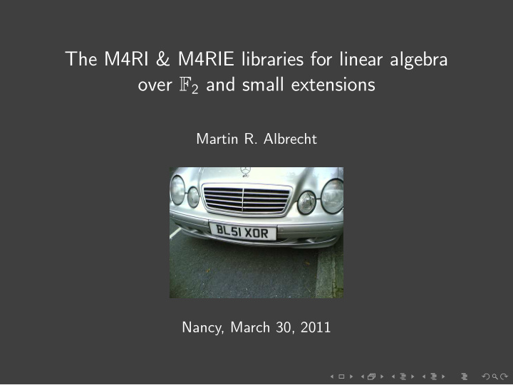 the m4ri m4rie libraries for linear algebra over f 2 and