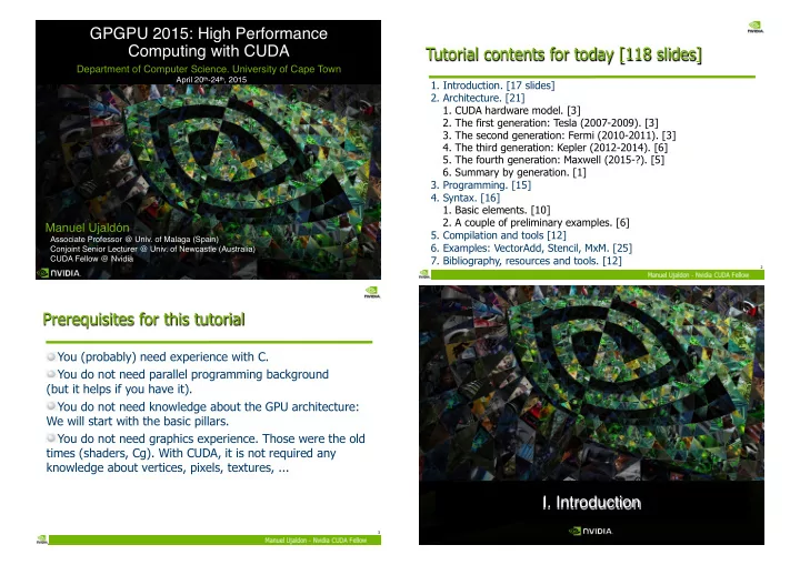 gpgpu 2015 high performance tutorial contents for today