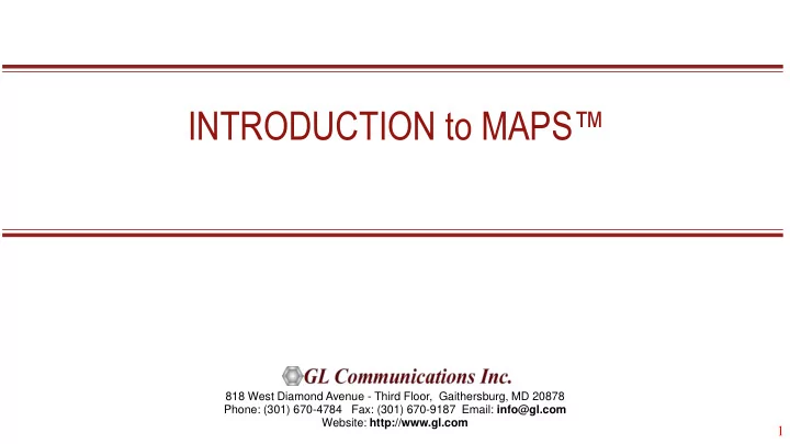 introduction to maps