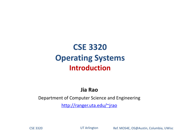 cse 3320 operating systems
