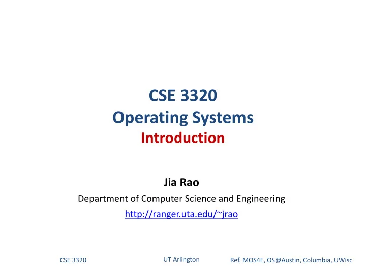 cse 3320 operating systems
