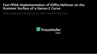 Fast FPGA Implementation of Diffie-Hellman on the  Kummer Surface of a Genus-2 Curve  Philipp